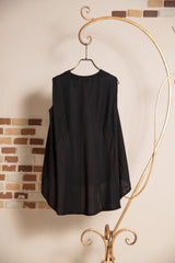 異素材切替ノースリプルオーバー