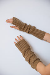 リブ編みアームウォーマー