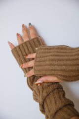 リブ編みアームウォーマー