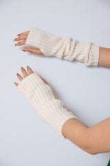 リブ編みアームウォーマー