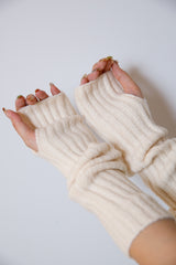 リブ編みアームウォーマー