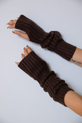 リブ編みアームウォーマー