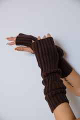 リブ編みアームウォーマー