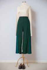 ジャガード切替サイドプリーツパンツ