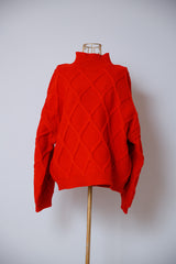 総柄ケーブルプルオーバー