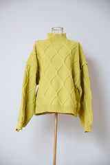 総柄ケーブルプルオーバー