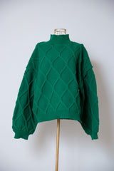 総柄ケーブルプルオーバー