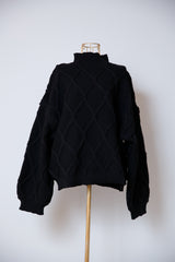 総柄ケーブルプルオーバー