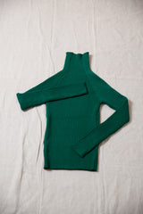 リブニットシームレスタートルプルオーバー