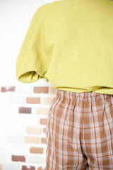 チェックテーパードパンツ