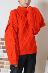 総柄ケーブルプルオーバー