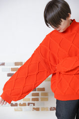 総柄ケーブルプルオーバー