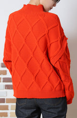 総柄ケーブルプルオーバー