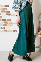 ジャガード切替サイドプリーツパンツ