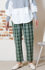 チェックテーパードパンツ