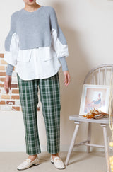 ニットレイヤード風プルオーバー