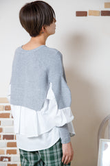 ニットレイヤード風プルオーバー