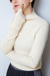 リブプチハイネックプルオーバー