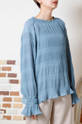 シフォンジョーゼットプリーツブラウス