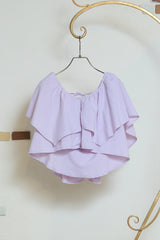 リネンタッチ前後2wayフリルブラウス