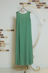 シアーストライプノースリワンピース