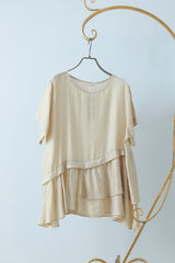 アシメギャザー切替プルオーバー