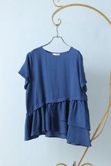 アシメギャザー切替プルオーバー