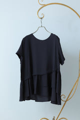 アシメギャザー切替プルオーバー