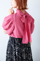 2wayハイネックボウタイブラウス