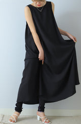 シアーストライプノースリワンピース