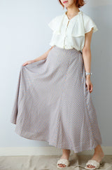 柄マキシフレアスカート