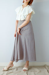 柄マキシフレアスカート