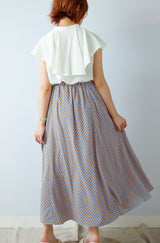 柄マキシフレアスカート