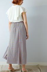 柄マキシフレアスカート