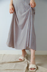 柄マキシフレアスカート