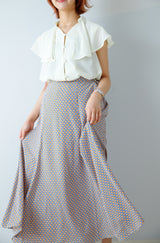 柄マキシフレアスカート