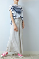 麻調シアーフレアパンツ