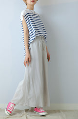 麻調シアーフレアパンツ