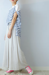 麻調シアーフレアパンツ