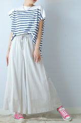 麻調シアーフレアパンツ