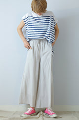 麻調シアーフレアパンツ