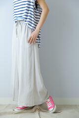 麻調シアーフレアパンツ
