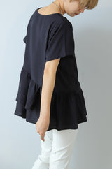 アシメギャザー切替プルオーバー