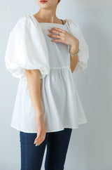 バルーンスリーブオフショルブラウス