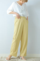 リネンタッチストレートパンツ