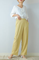 リネンタッチストレートパンツ