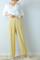 リネンタッチストレートパンツ