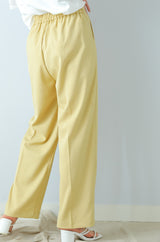 リネンタッチストレートパンツ