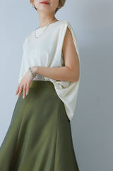 肩タック1分袖プルオーバー