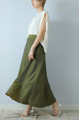 シャンブレーマキシフレアスカート